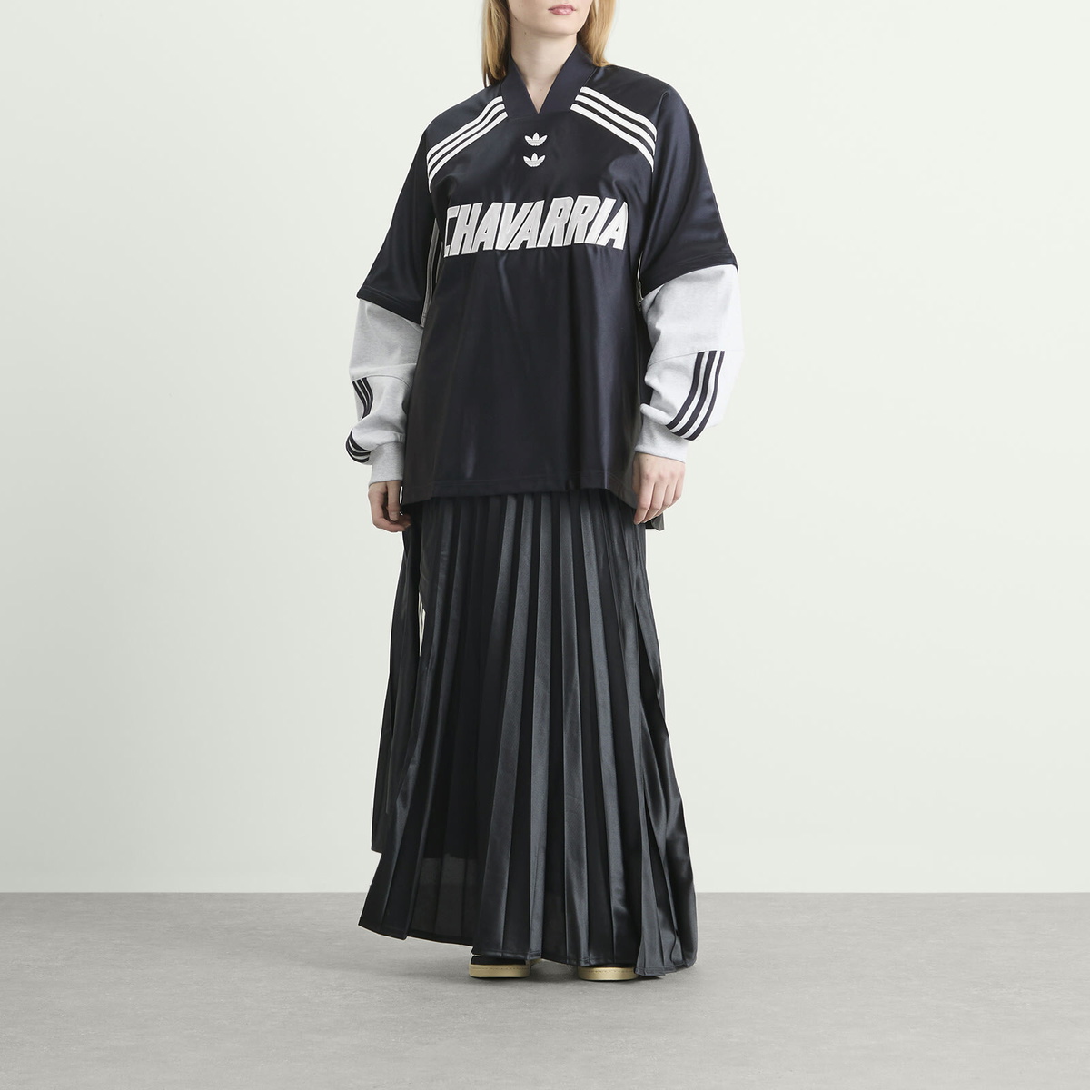 Adidas x Willy Chavarria Long Sleeve Jersey Top in Legend Ink/Light Grey Heather