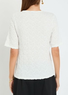 Eileen Fisher Textured Fine-knit T-shirt Ivory
