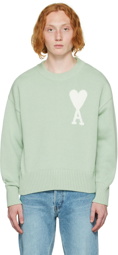 AMI Paris Green Ami de Cœur Sweater