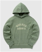 Woolrich Organic Cotton Script Hoodie Green - Mens - Hoodies