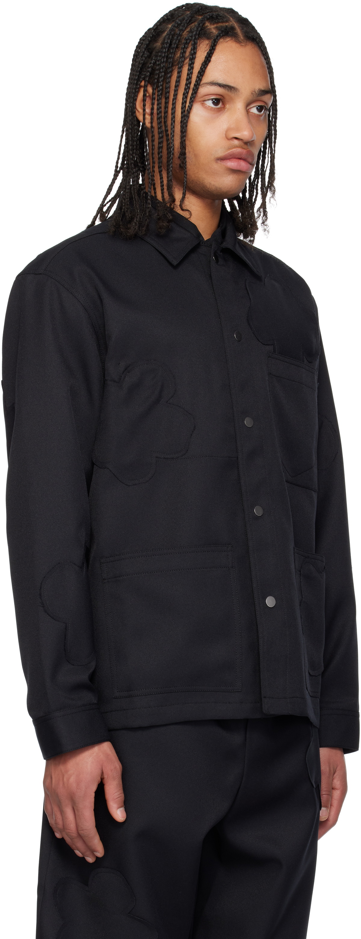 FORMA Black Flower Patches Work Jacket