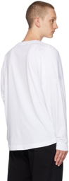 Palm Angels White Embroidered Long Sleeve T-Shirt