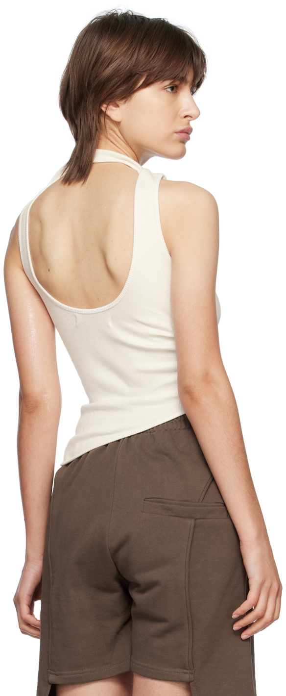 SRVC Off-White Ruched Tank Top