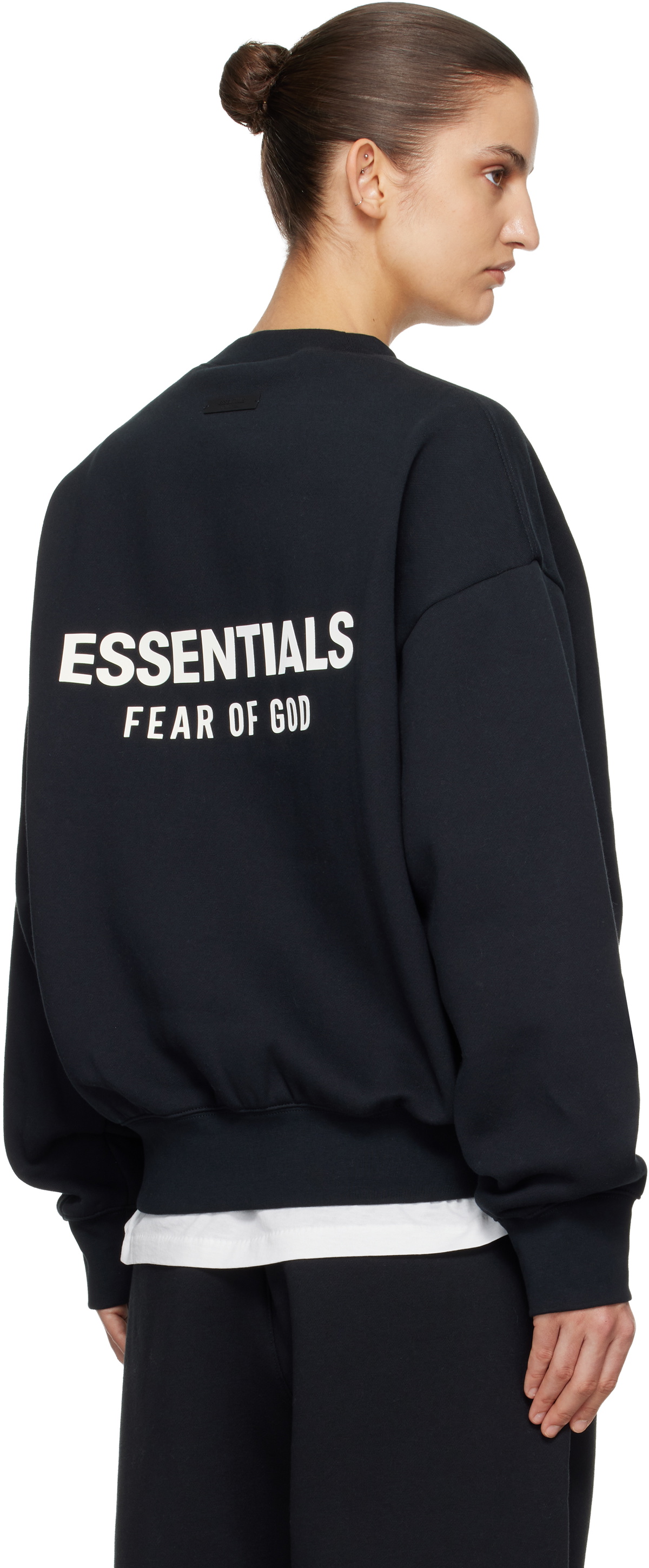 Fear of God ESSENTIALS Black Classic Crewneck Sweatshirt