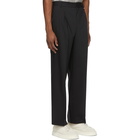 Solid Homme Black Wool Wide Trousers