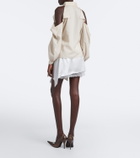 Acne Studios Layered lace-trimmed satin miniskirt