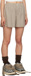 ERL Beige Plaid Boy Shorts
