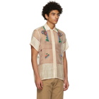 Bode Beige Pagoda Short Sleeve Shirt