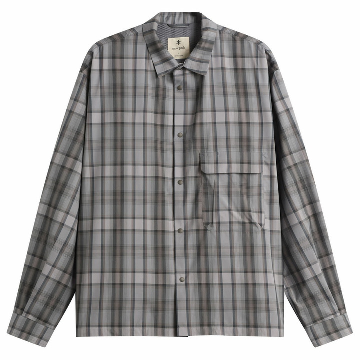 Photo: Snow Peak Men's Fade Check Breezy Shirt in Greige