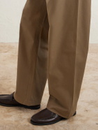 Loro Piana - Fuji Cleveland Cotton-Gabardine Wide-Leg Trousers - Brown