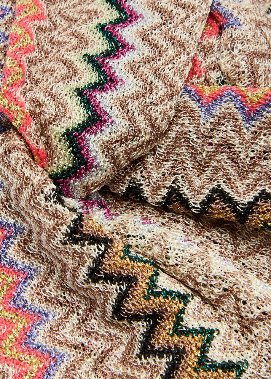 Missoni Metallic Zigzag-intarsia Knitted Headband - Beige - One