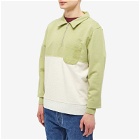 Country Of Origin Men's Reverse Quarter-zip Sweatshirt in Spring Green/Light Grey