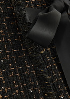 Huishan Zhang Shade Metallic Tweed Midi Dress Black