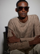 Zegna - Rectangular-Frame Acetate Sunglasses