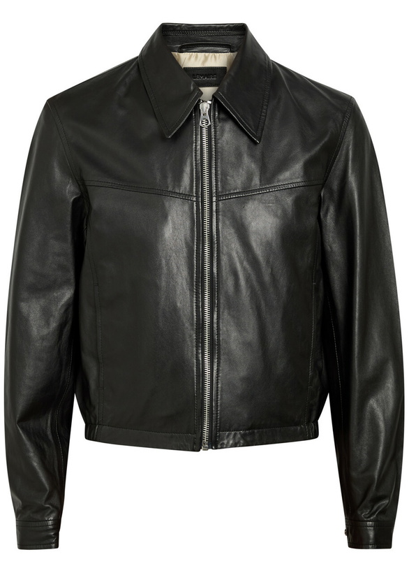 Photo: Lemaire Leather Biker Jacket Black