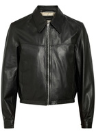 Lemaire Leather Biker Jacket Black