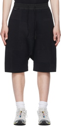 BYBORRE Black Cotton Jacquard Shorts