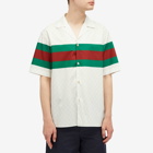 Gucci Men's 1921 GRG Vacation Shirt in White/Green/Red