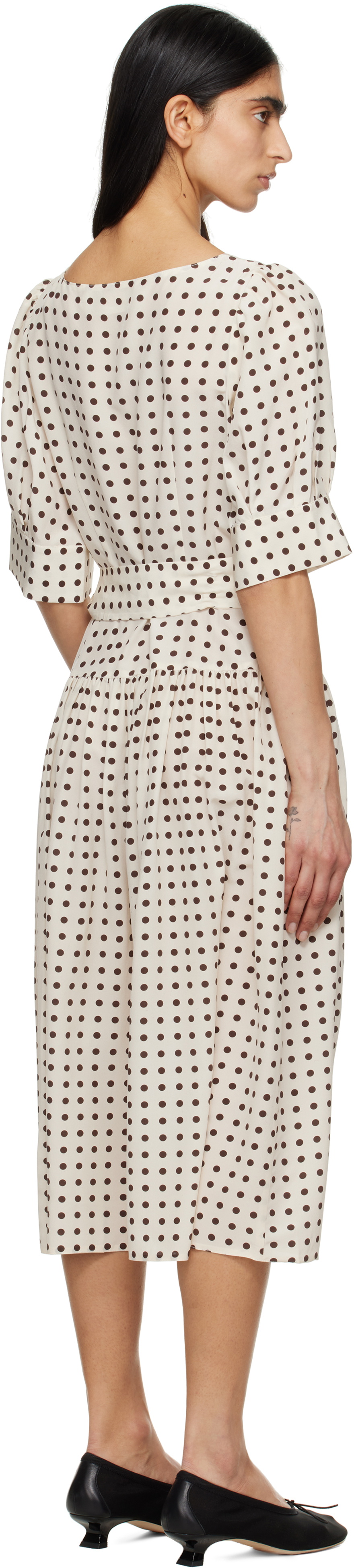 Caro Editions Off-White Bjorg Midi Dress
