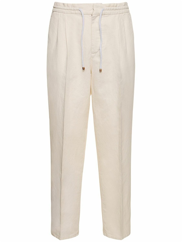 Photo: BRUNELLO CUCINELLI - Cotton & Linen Drawstring Pants
