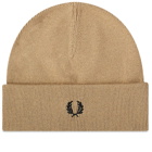 Fred Perry Authentic Men's Merino Wool Beanie in Warm Stone