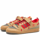 Adidas Men's Forum 84 Camp Low Sneakers in Cardboard/Scarlet/Grey