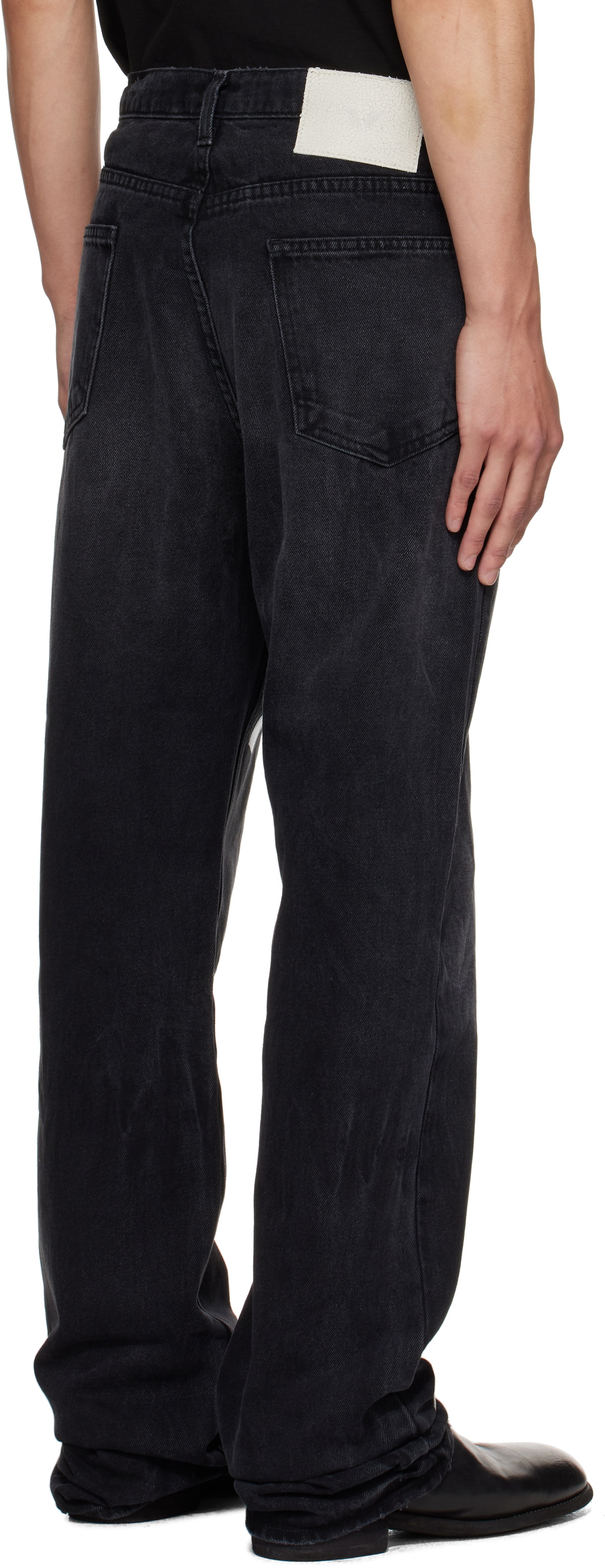 ALEXANDER DIGENOVA Black Straight Leg Duct Tape Jeans