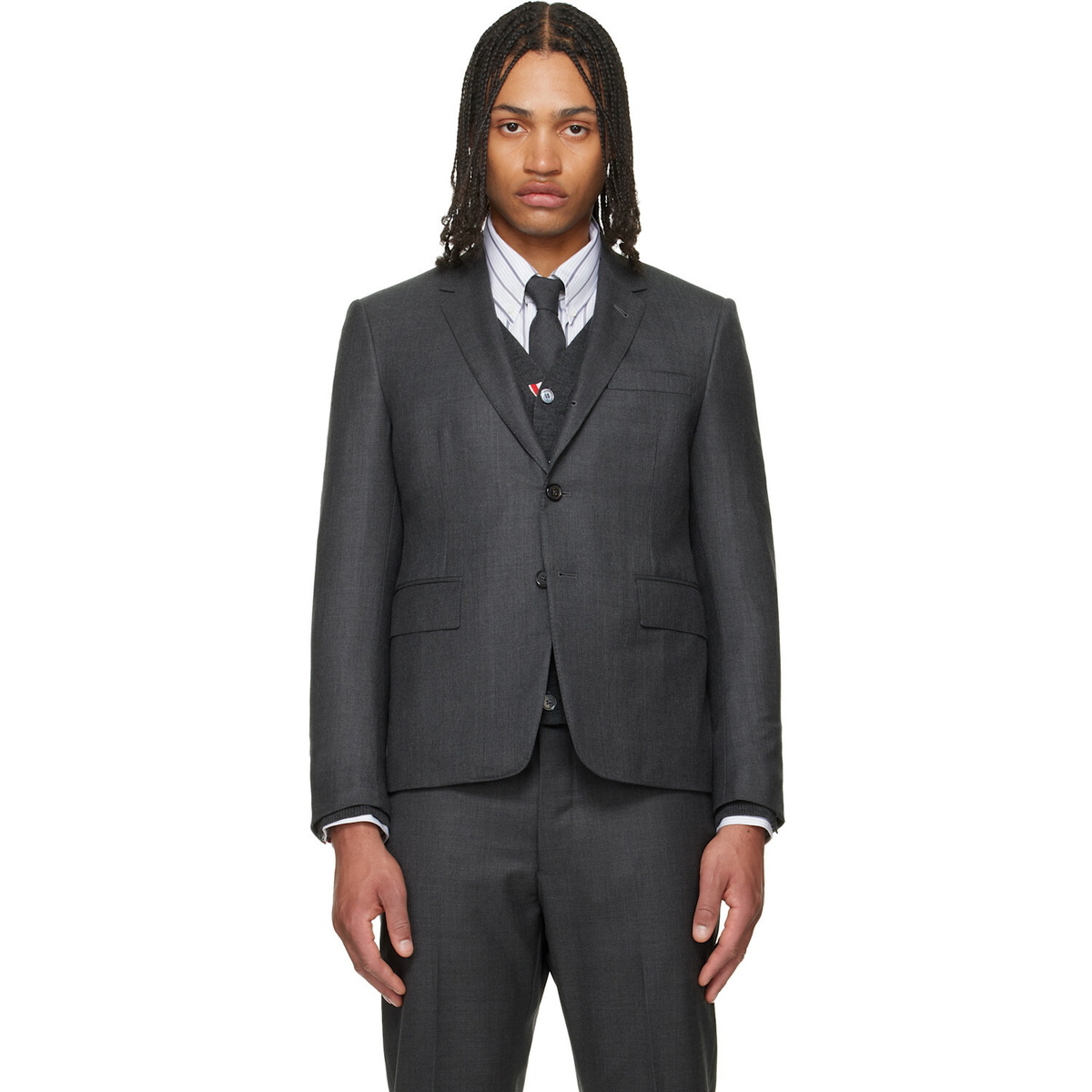 Thom Browne Gray Super 120s Twill High Armhole Sportcoat Thom Browne