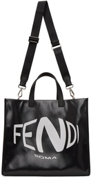 Fendi Black Fish-Eye Logo Tote