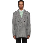 AMI Alexandre Mattiussi Black and White Houndstooth Double-Breasted Blazer
