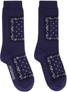 Jacquemus Navy 'Les Chaussettes Bandana' Socks