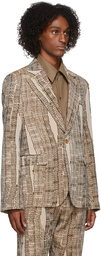 Acne Studios Beige Logo Suit Blazer