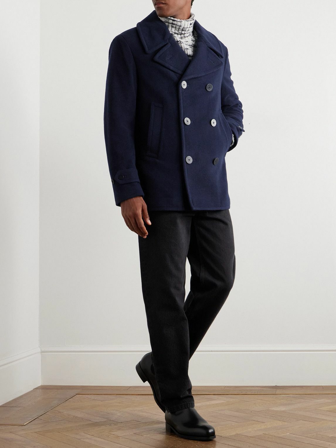 Polo Ralph Lauren - Double-Breasted Wool-Blend Peacoat - Blue Polo