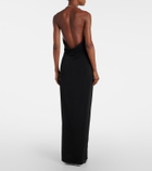 Coperni Logo Necklace embellished halterneck gown