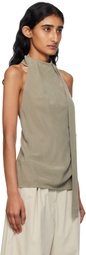 St. Agni Gray Bias Scarf Top