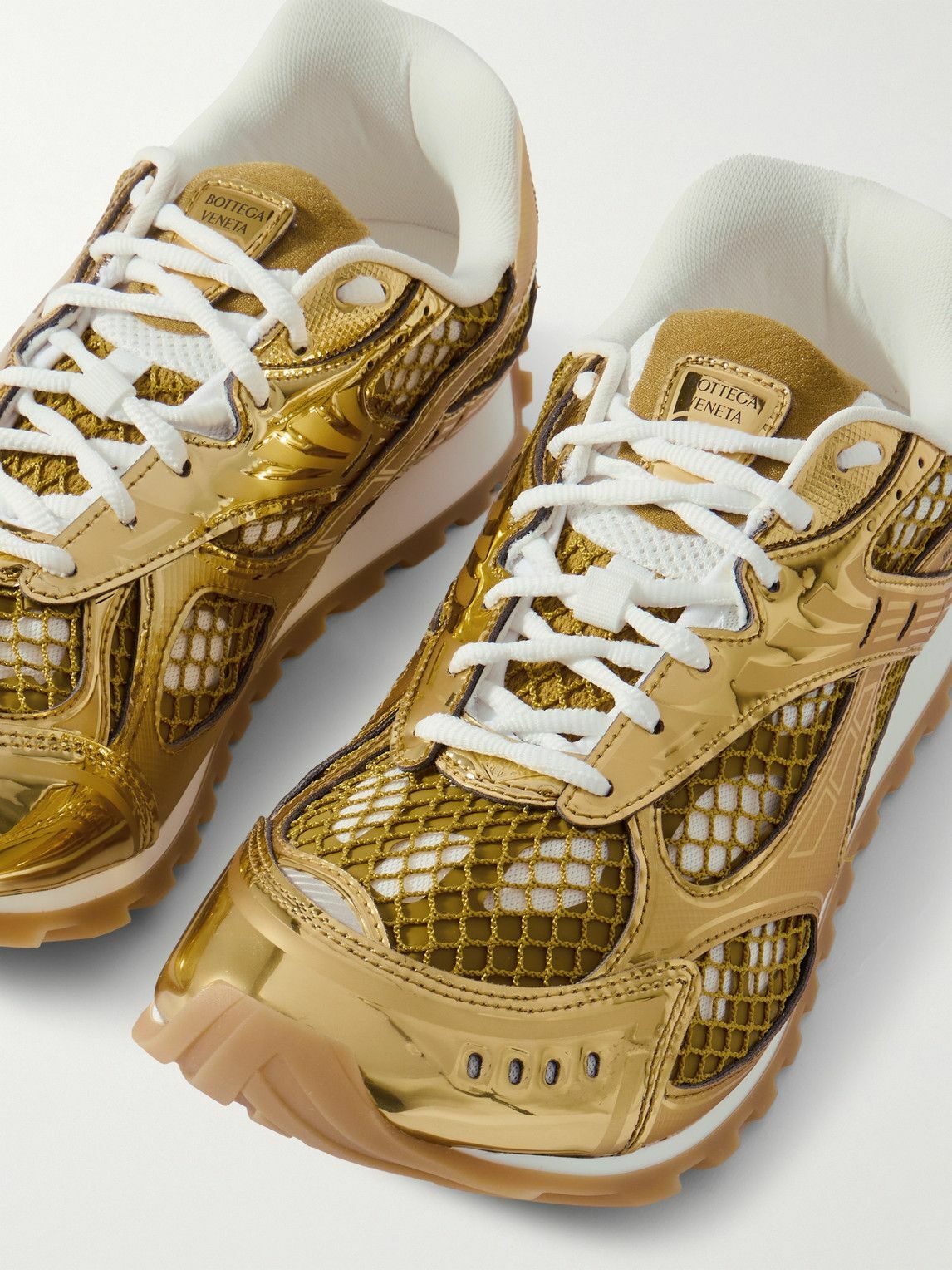 Bottega Veneta - Orbit Metallic Rubber and Mesh Sneakers Bottega Veneta - Orbit Metallic Rubber and Mesh Sneakers