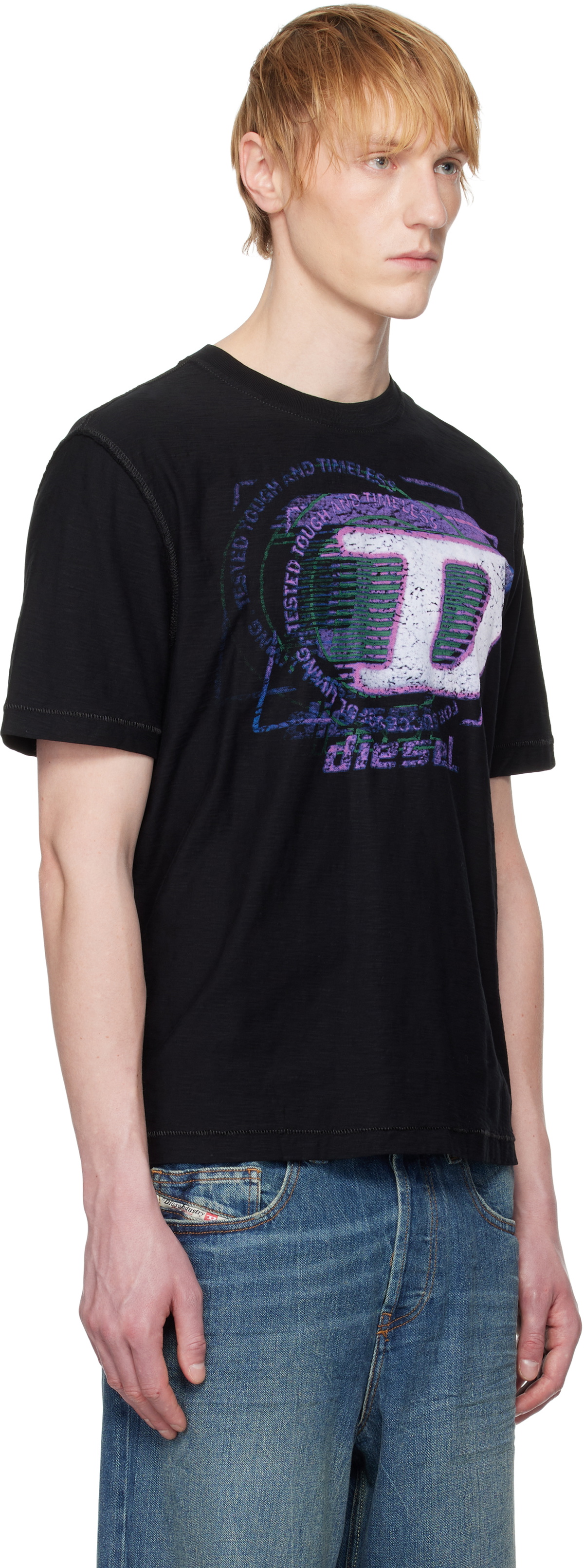 diesel Tシャツ Men's T-shirt with logo patch | Black | Diesel
