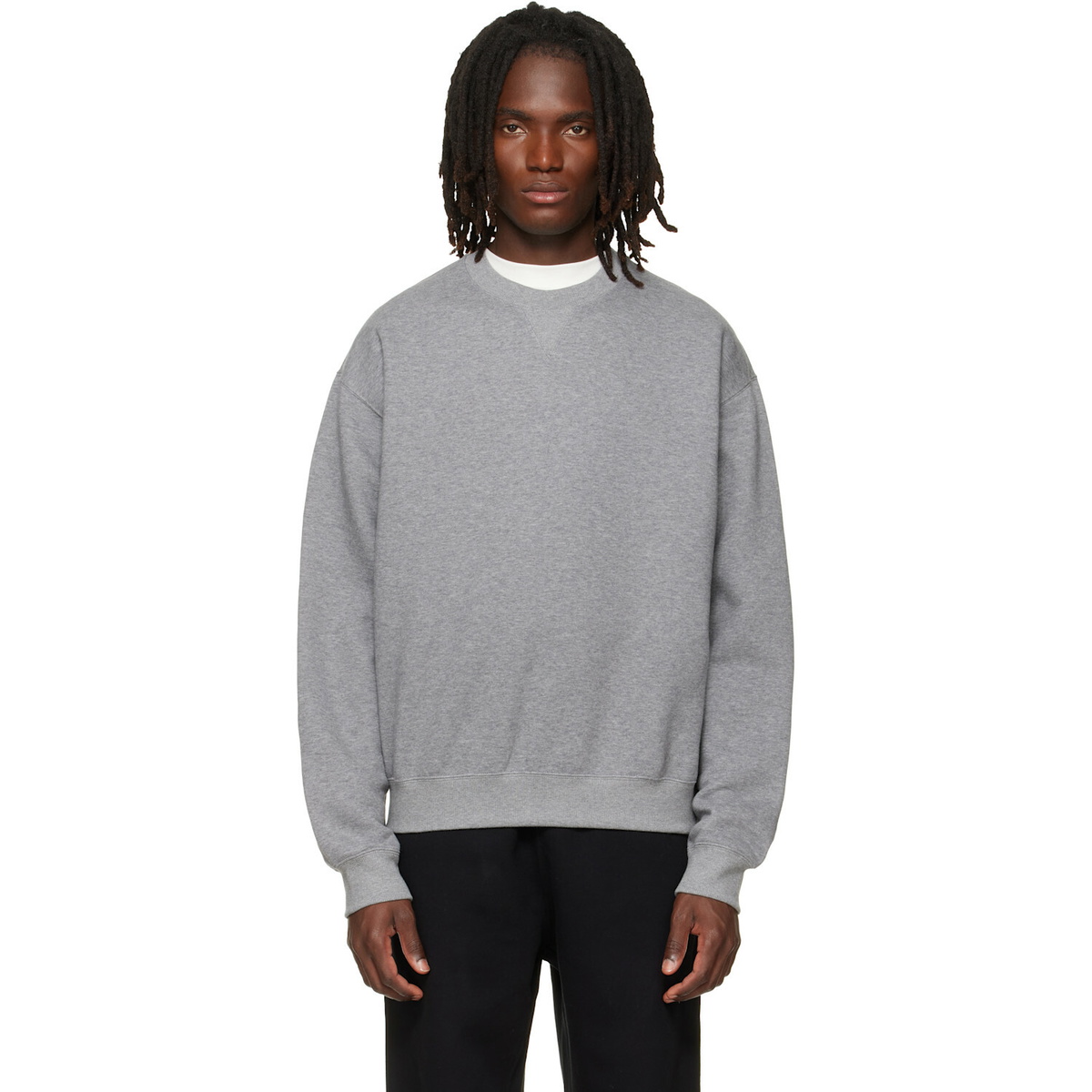 Jil Sander Gray Cotton Crew-Neck Sweatshirt