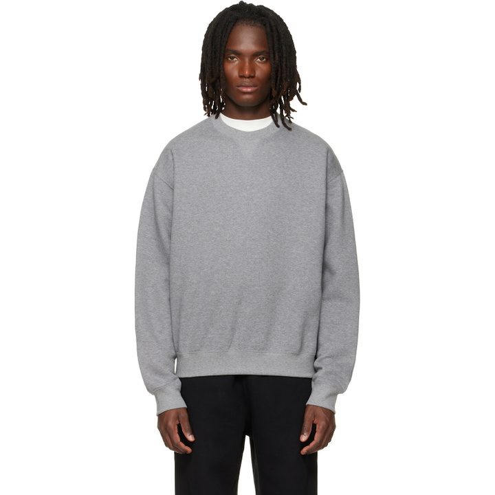Photo: Jil Sander Gray Cotton Crew-Neck Sweatshirt