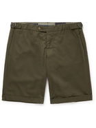 THOM SWEENEY - Stretch-Cotton Twill Chino Shorts - Green