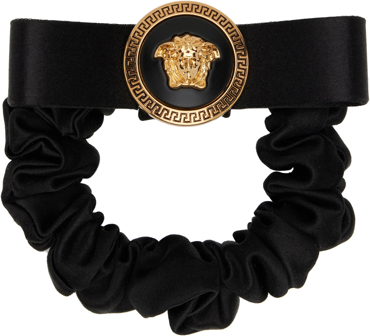 Versace Black Gianni Ribbon Scrunchie
