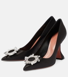 Amina Muaddi - Begum embellished satin pumps