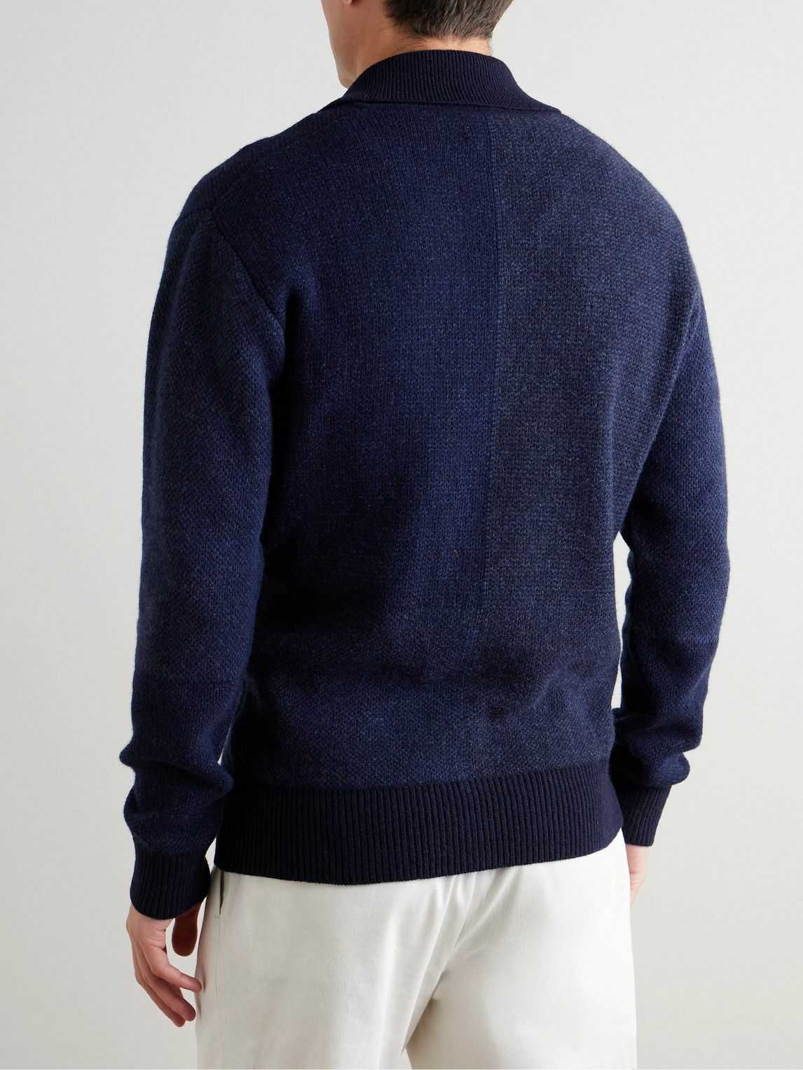 Oliver Spencer - Britten Patchwork Wool Cardigan - Blue