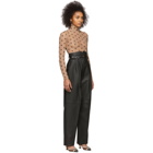 Fendi Black Leather High-Waisted Belted Trousers