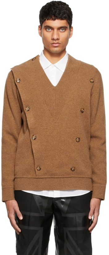 Photo: Burberry Brown Wool V-Neck Sweater