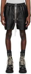 Rick Owens Black Temple Bela Boxers Leather Shorts