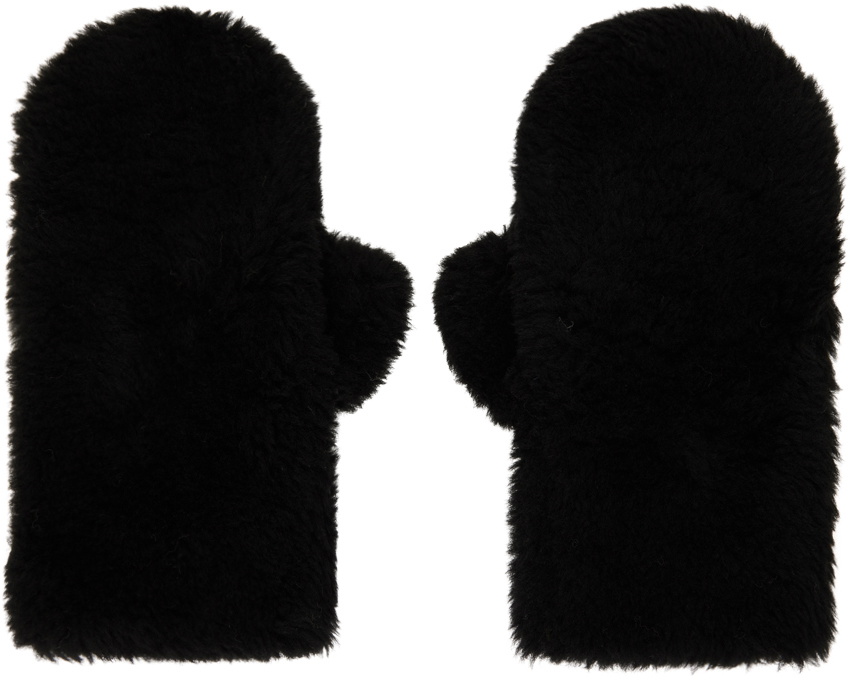 Yves Salomon - Meteo Black Shearling Mittens