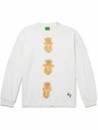 Small Talk - Logo-Embroidered Printed Cotton-Jersey T-Shirt - White