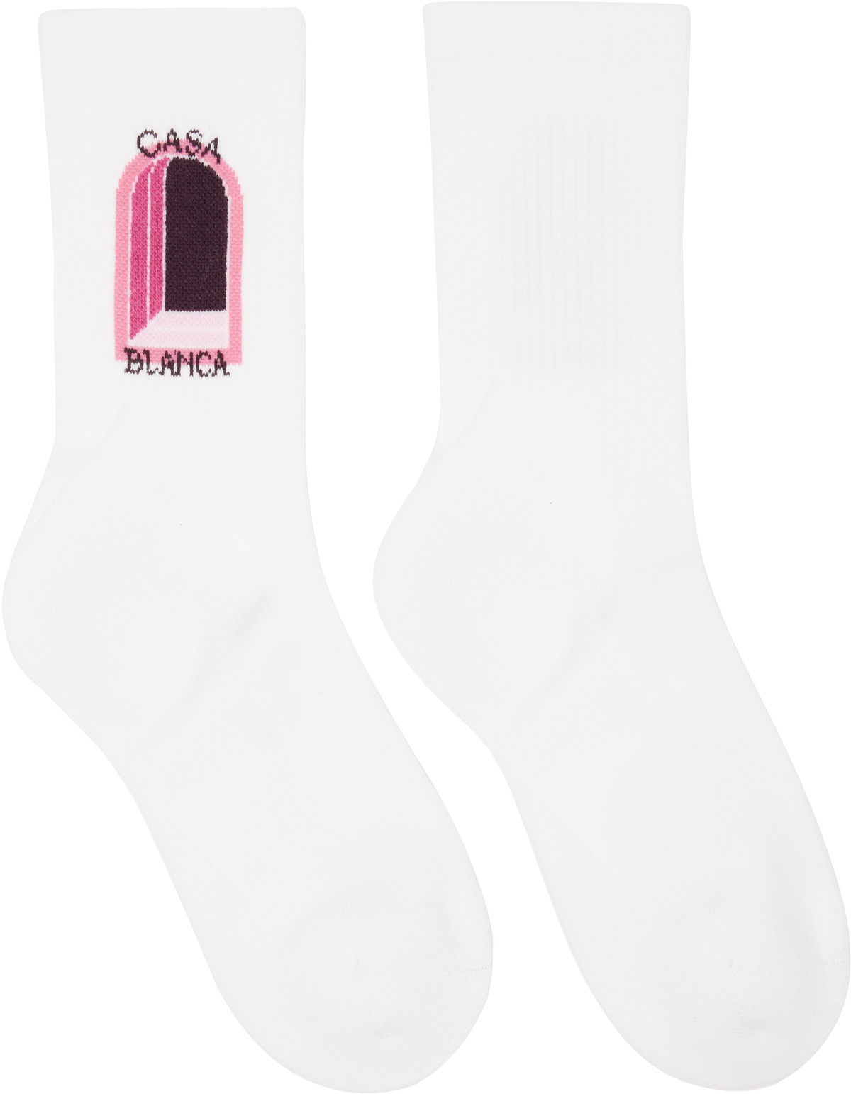 Casablanca White Aubergine Arch Socks