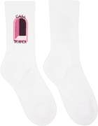 Casablanca White Aubergine Arch Socks